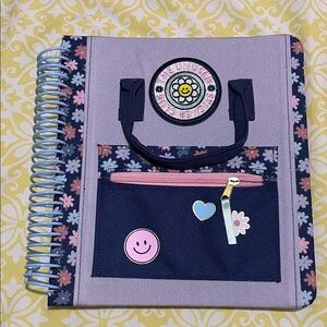 Claire’s CUTE Canvas Cover Sticker Album with Front Zip Pocket & Handles! NWT